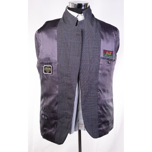 VTG Joseph Abboud Blazer Mens Sport Jacket 40S USA Wool Plaid Light Brown Grey - Picture 9 of 14